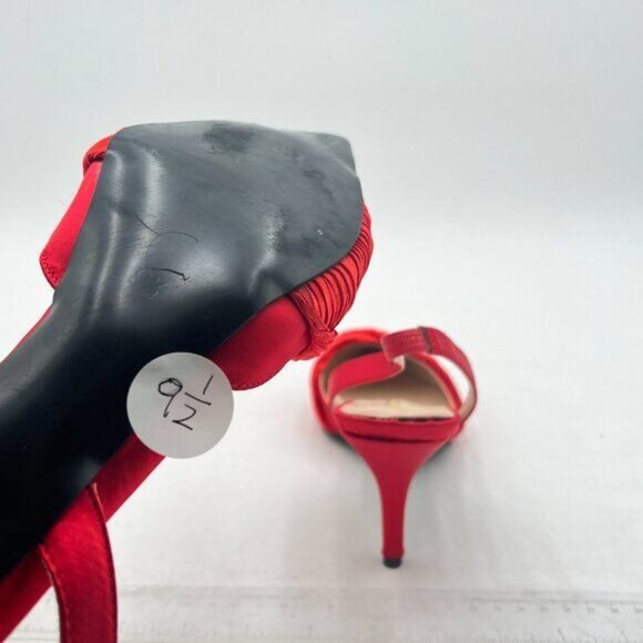 FSJ Women Classy Pointed Toe Low Kitten Heel Pumps Slingback Ankle Strap Heeled - Picture 6 of 8